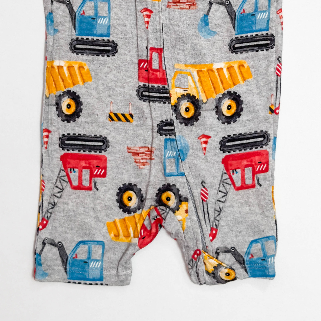 GREY PRINTED VISCOUS ZIPPER JUMPSUIT