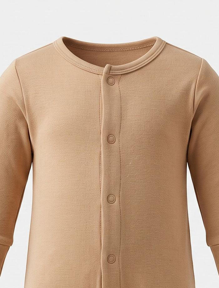 Tan brown button sleep suit