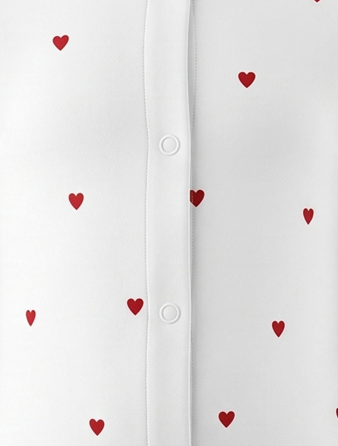 Red love printed button sleepsuit