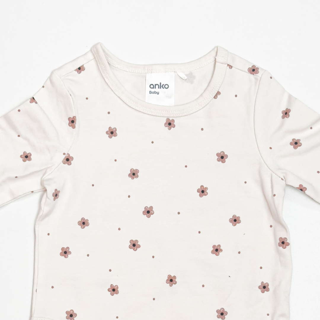 OFF WHITE FLORAL ONESIE