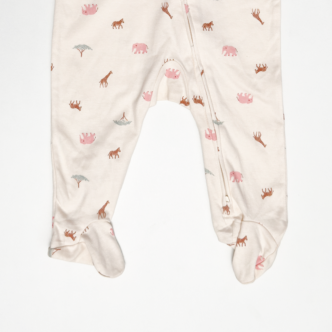OFF WHITE ANIMAL PRINTED SLEEPSUIT