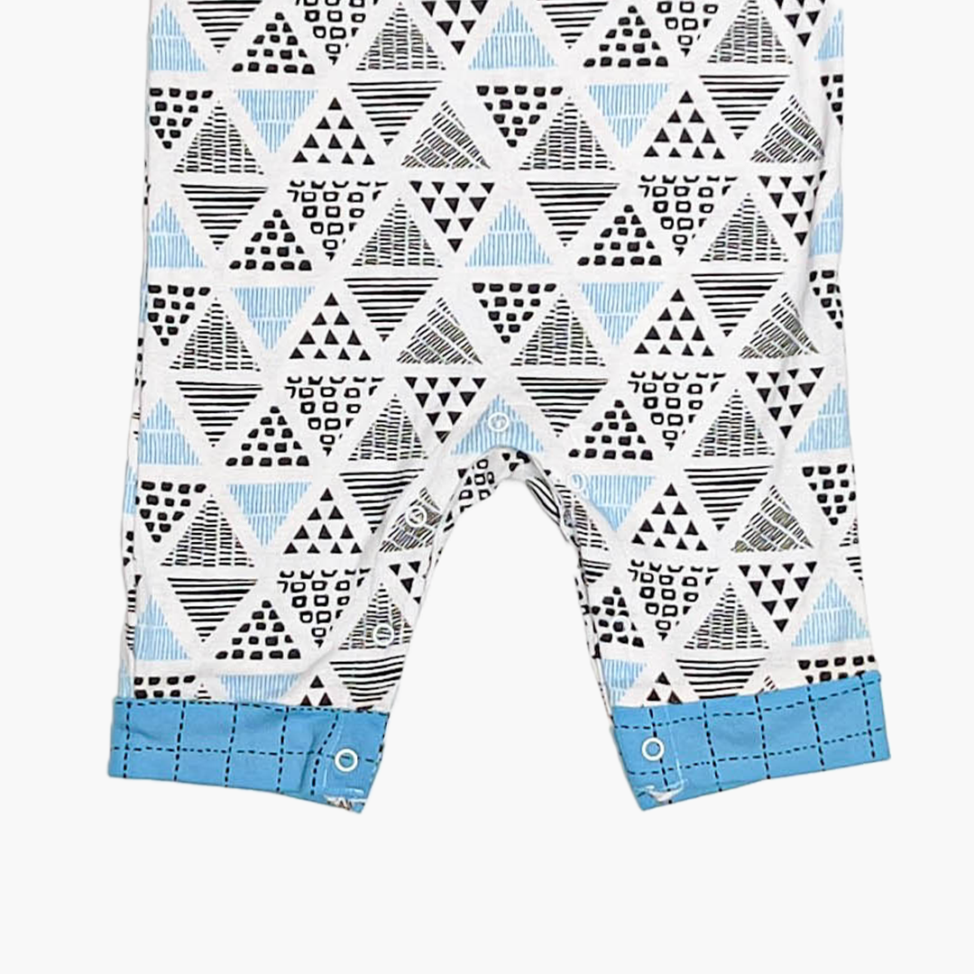 BLACK AND BLUE PATTERNED ROMPER
