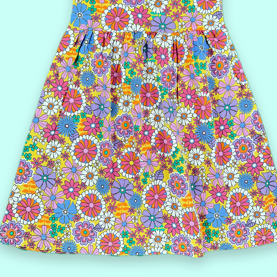 Vibrant Flower pattern girls frok | 3-4 Years |