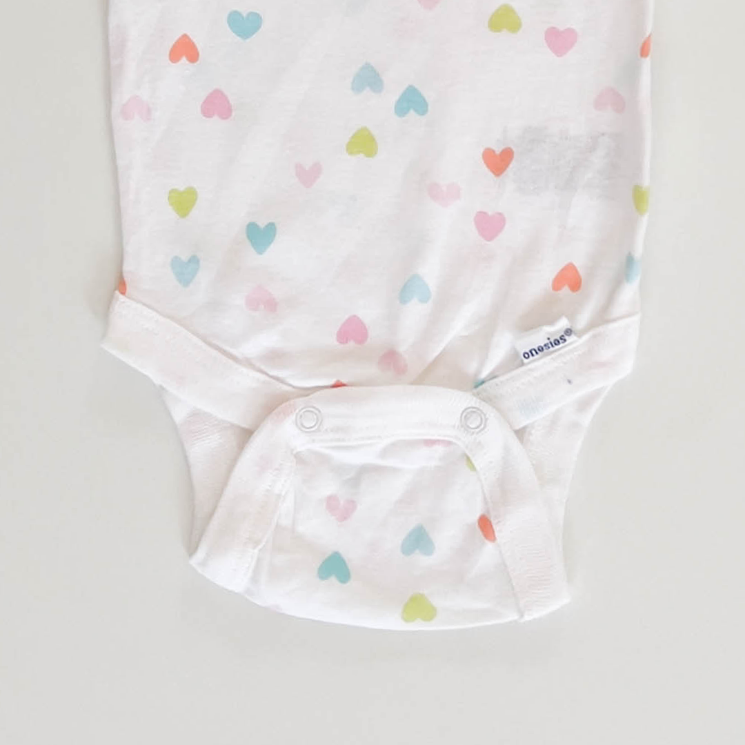 WHITE LOVE PRINTED ONESIE