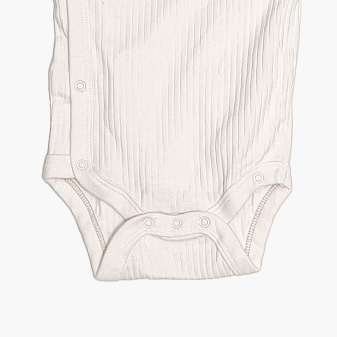 OFF WHITE RIBBED WRAP ONESIE