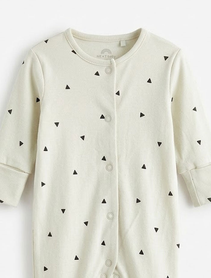Black patterned button sleep suit