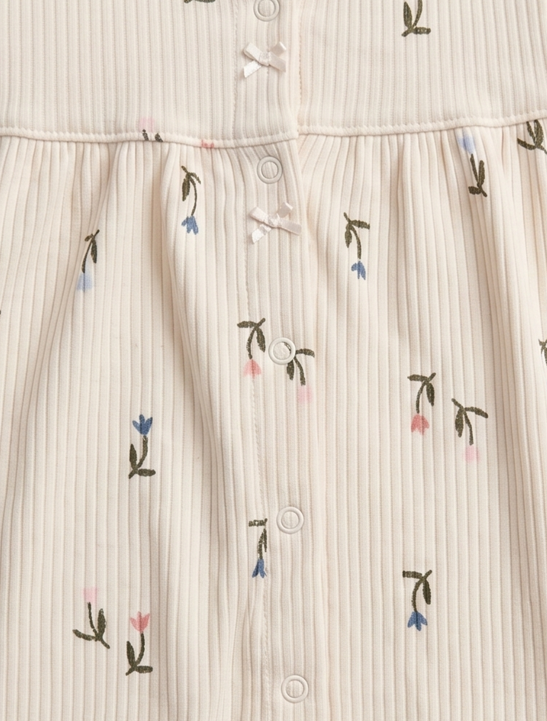 Beige ribbed floral jumpsuit