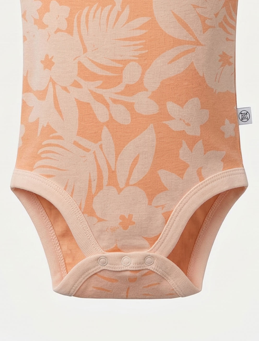 ORANGE FLORAL RUFFLED ONESIE