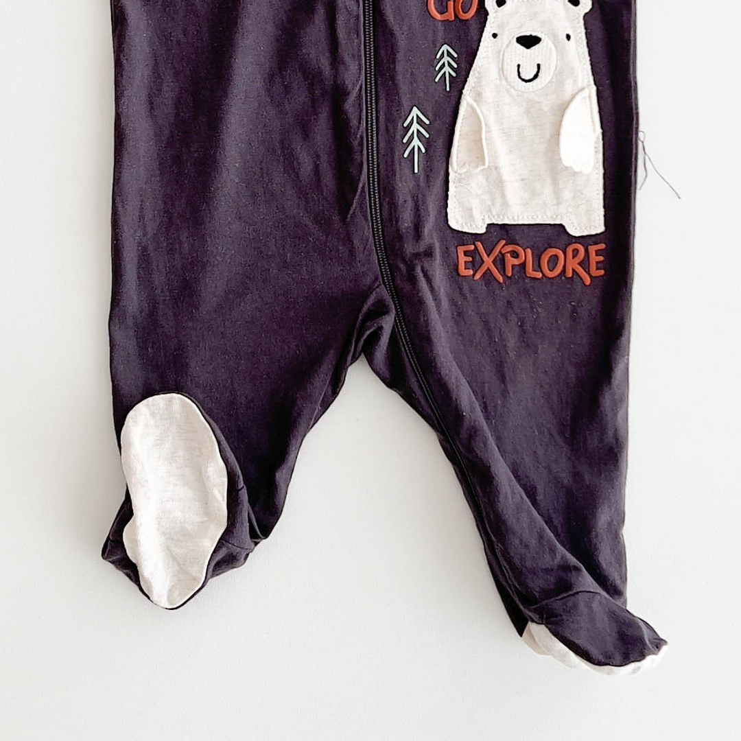 GREY BLACK SLEEPSUIT