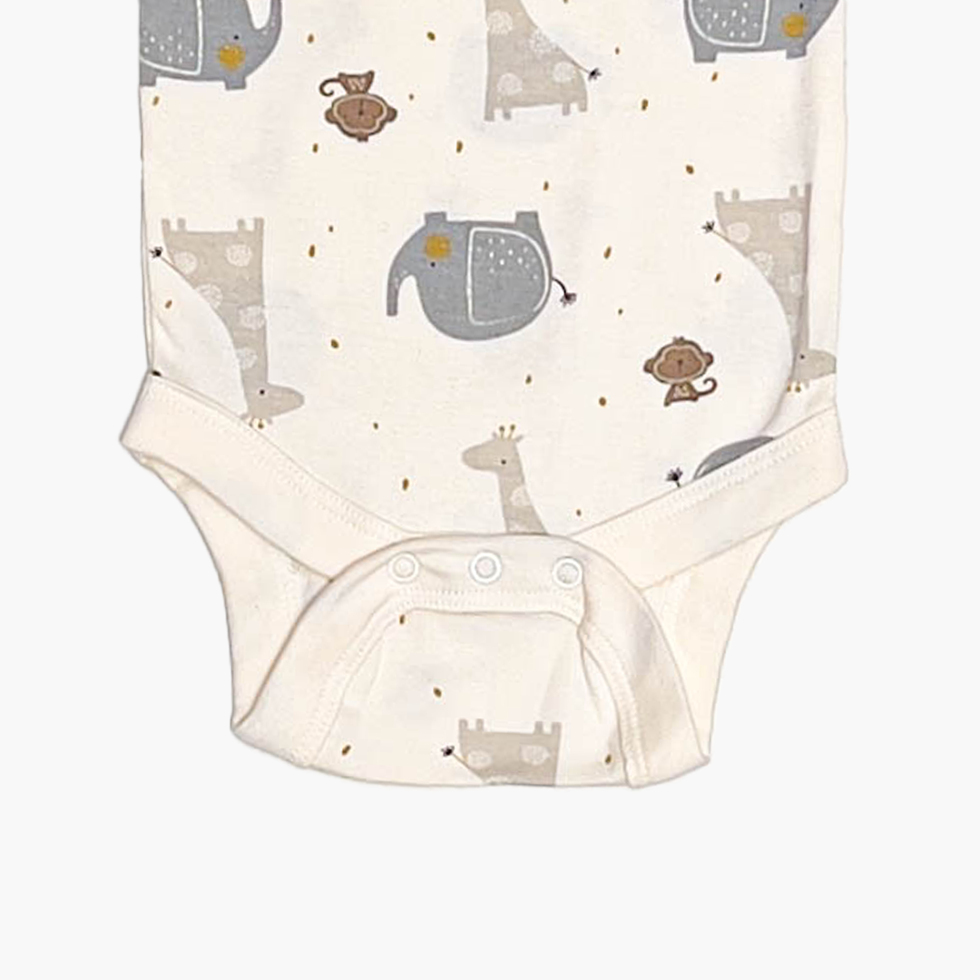 OFF WHITE ELEPHANTS PRINTED ONESIE