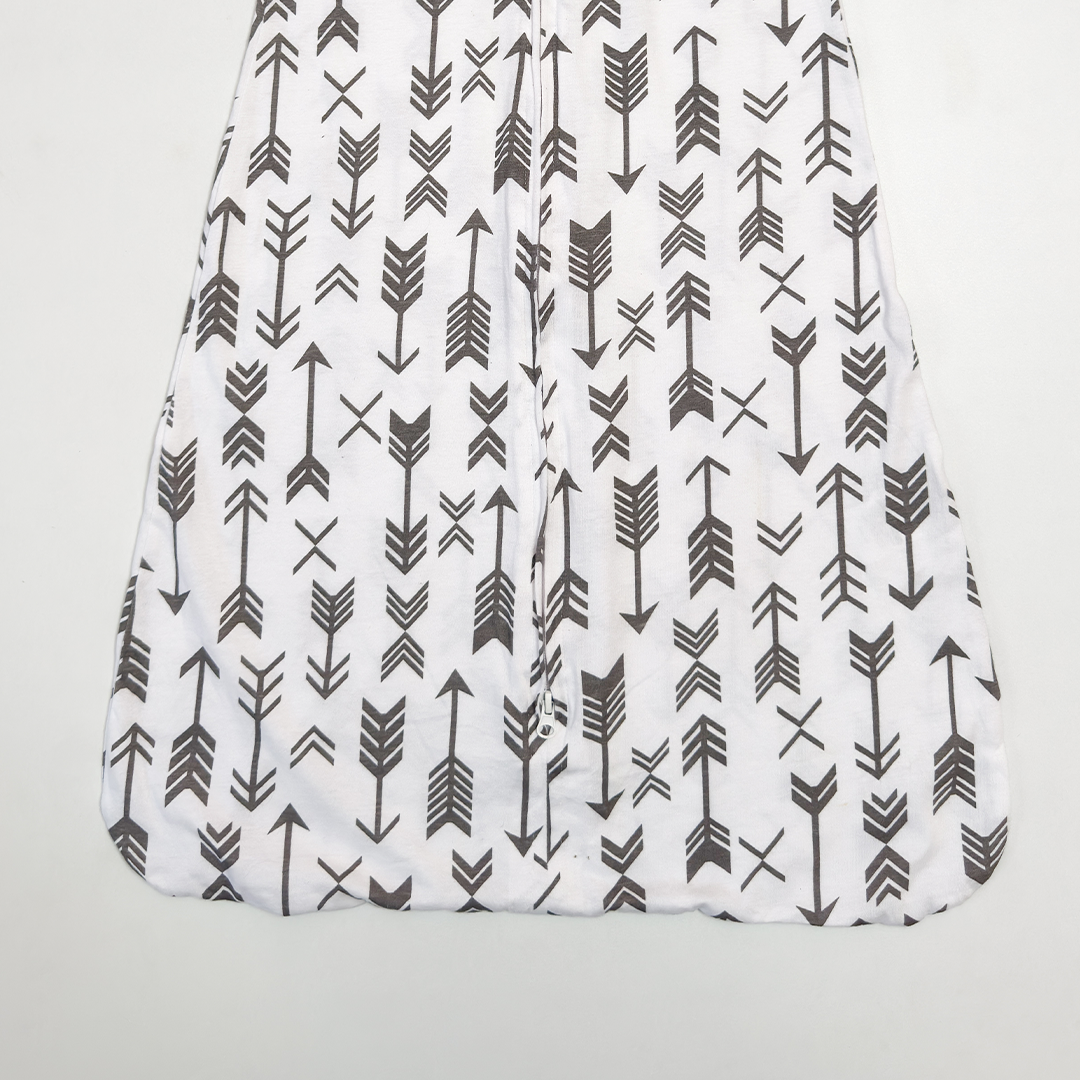 WHITE PATTERNED ONE LAYER COTTON SLEEPING BAG