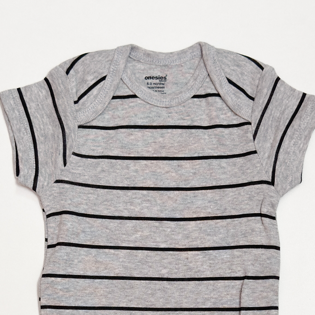GREY STRIPED ONESIE