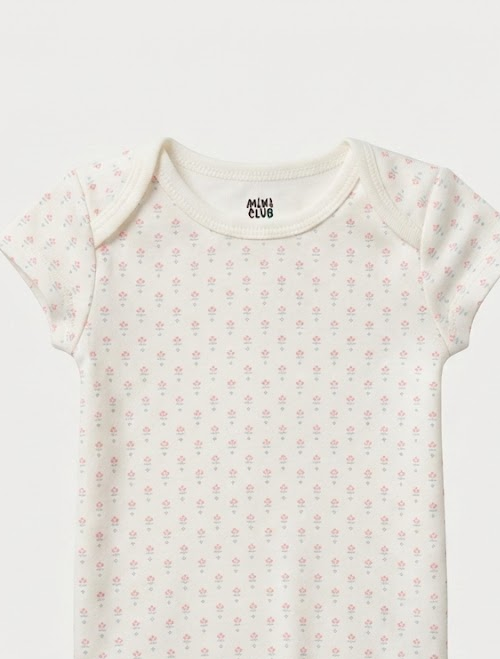 Off white floral printed onesie