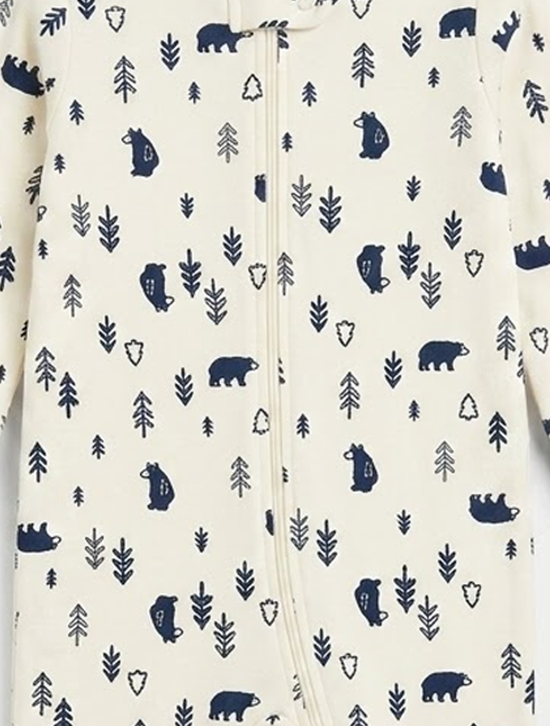 Navy blue printed zipper sleepsuit