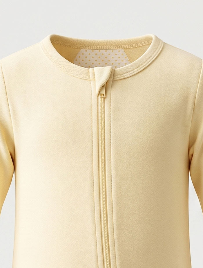 Butter yellow zipper sleepsuit