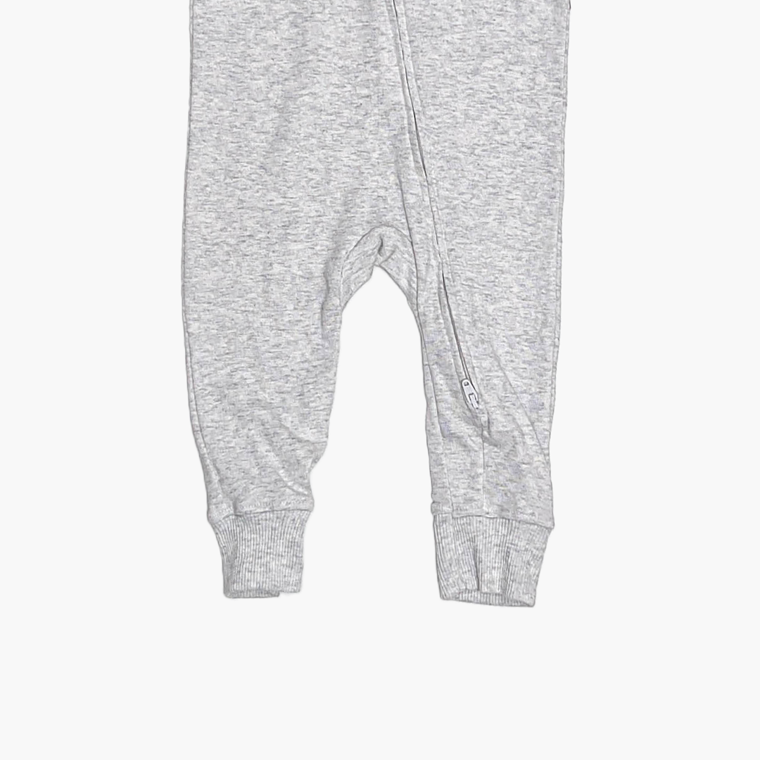 LIGHT GREY ONE WAY  ZIPPER ROMPER