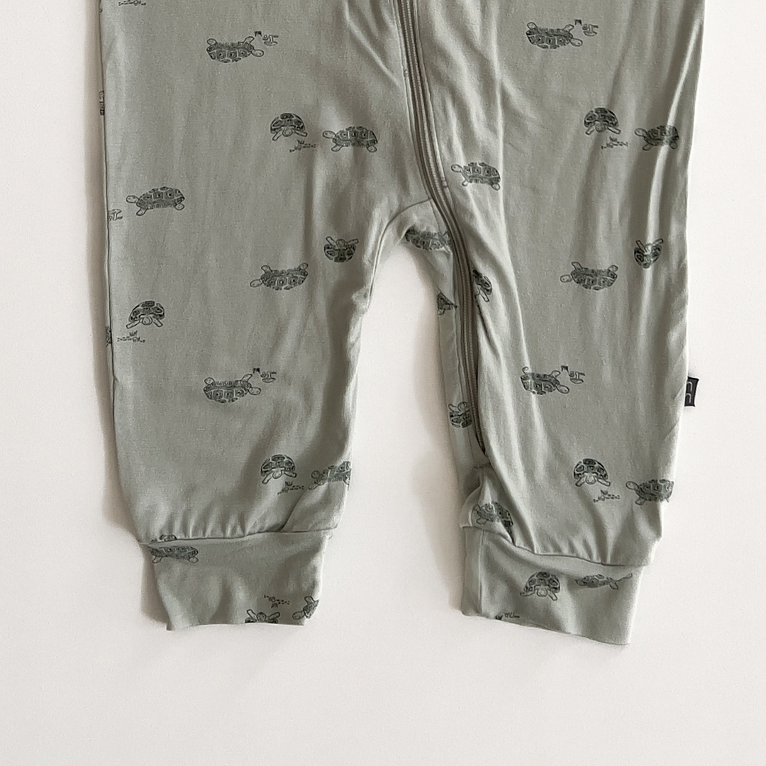 Sage green tortoise patterned romper