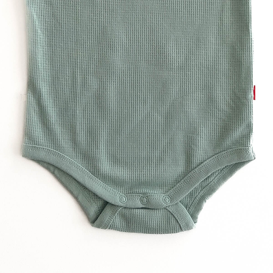 MINT GREEN WAFFLE KNIT ONESIE