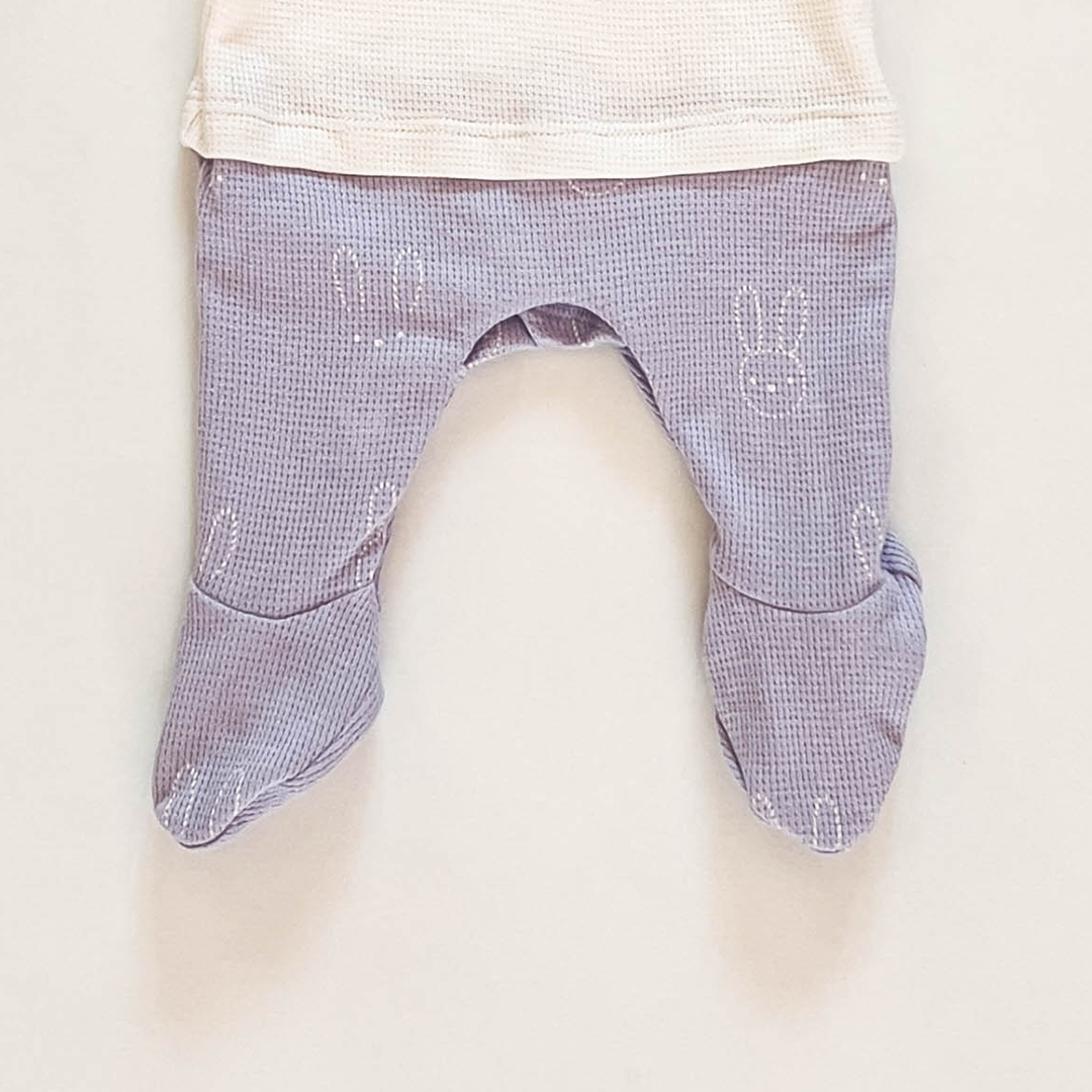 LAVENDER BUNNY PRINTED SLEEPSUIT