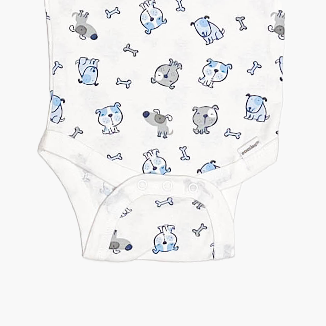 WHITE ANIMAL PRINTED ONESIE