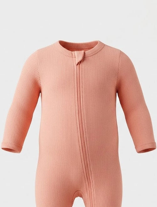 Pecach ribbed zipper sleepsuit