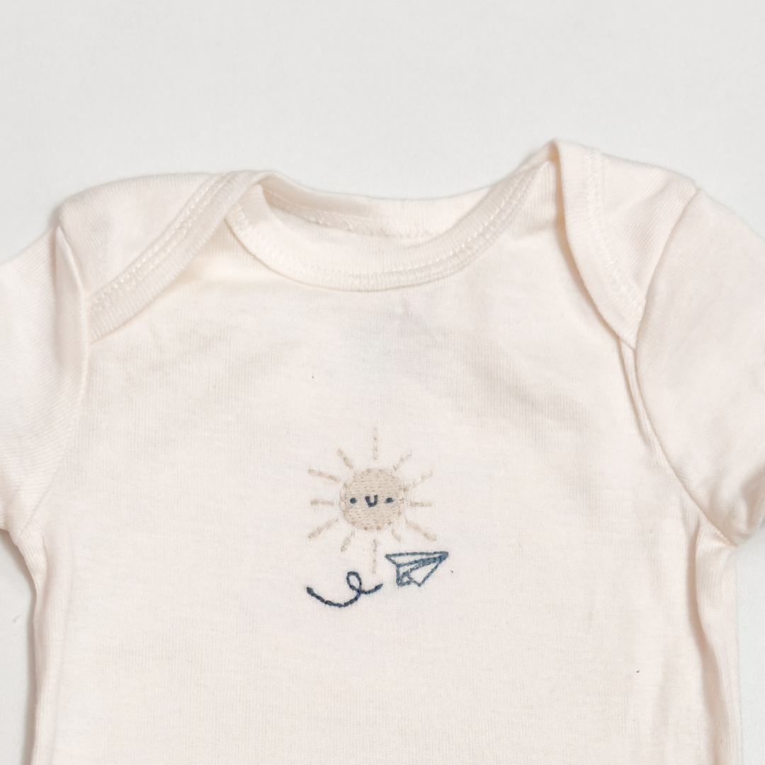 OFF WHITE EMBROIDERY ONESIE