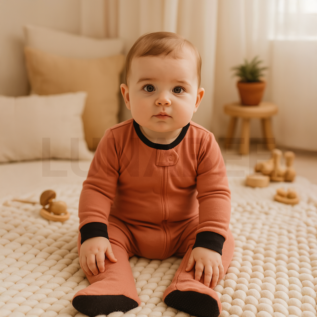 CINNAMON PLAIN SLEEPSUIT