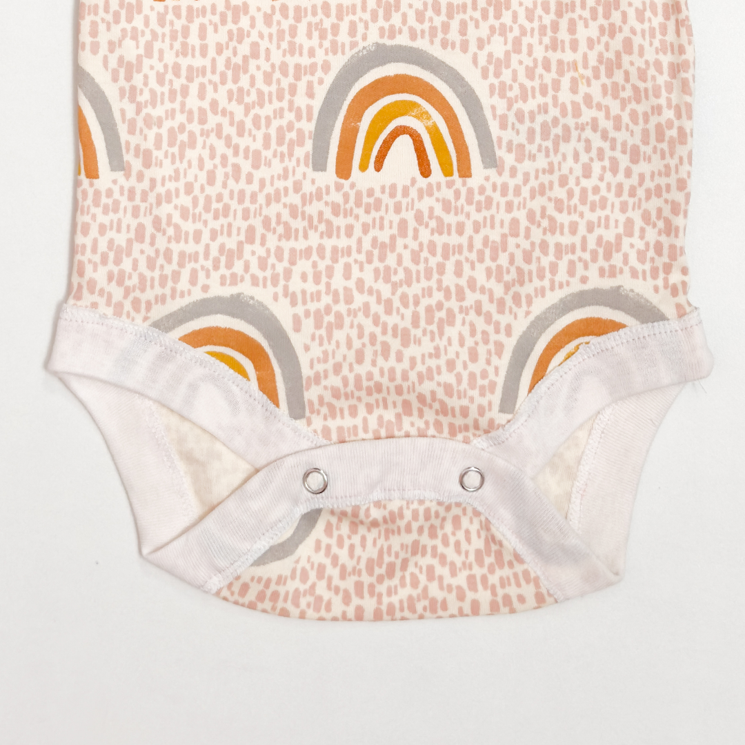 BEIGE RAINBOW PRINTED ONESIE