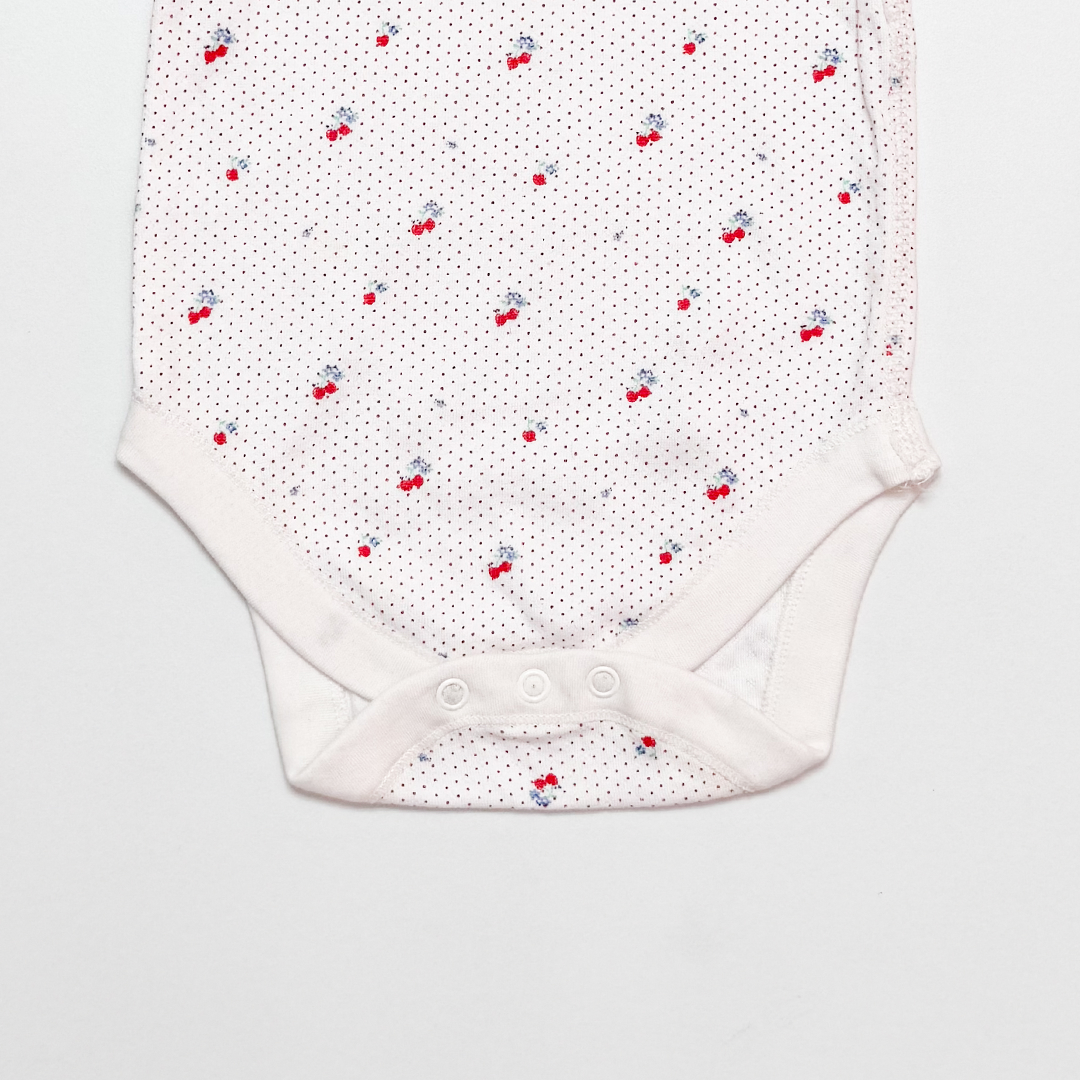 WHITE RED DOTTED ONESIE