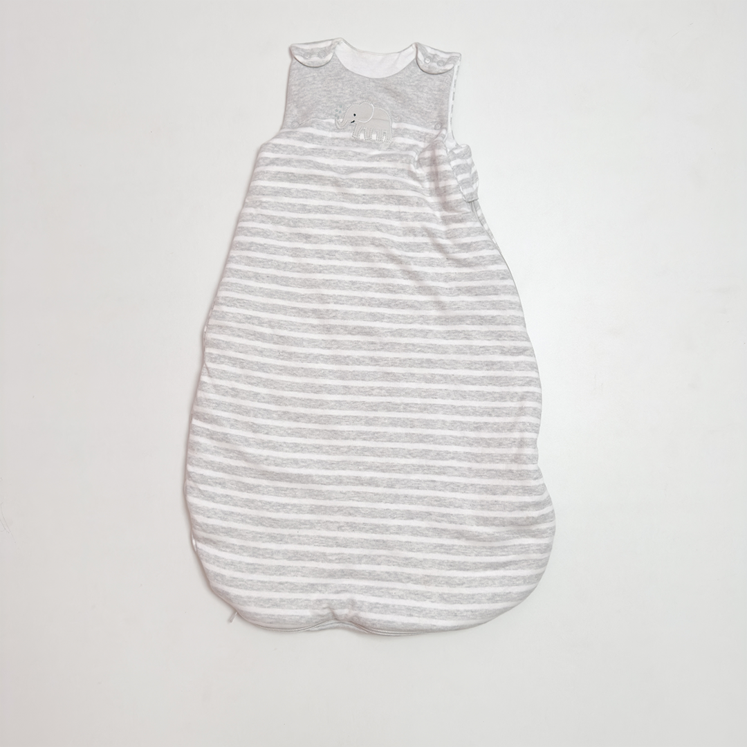 GREY WHITE STRIPED SLEEPING BAG