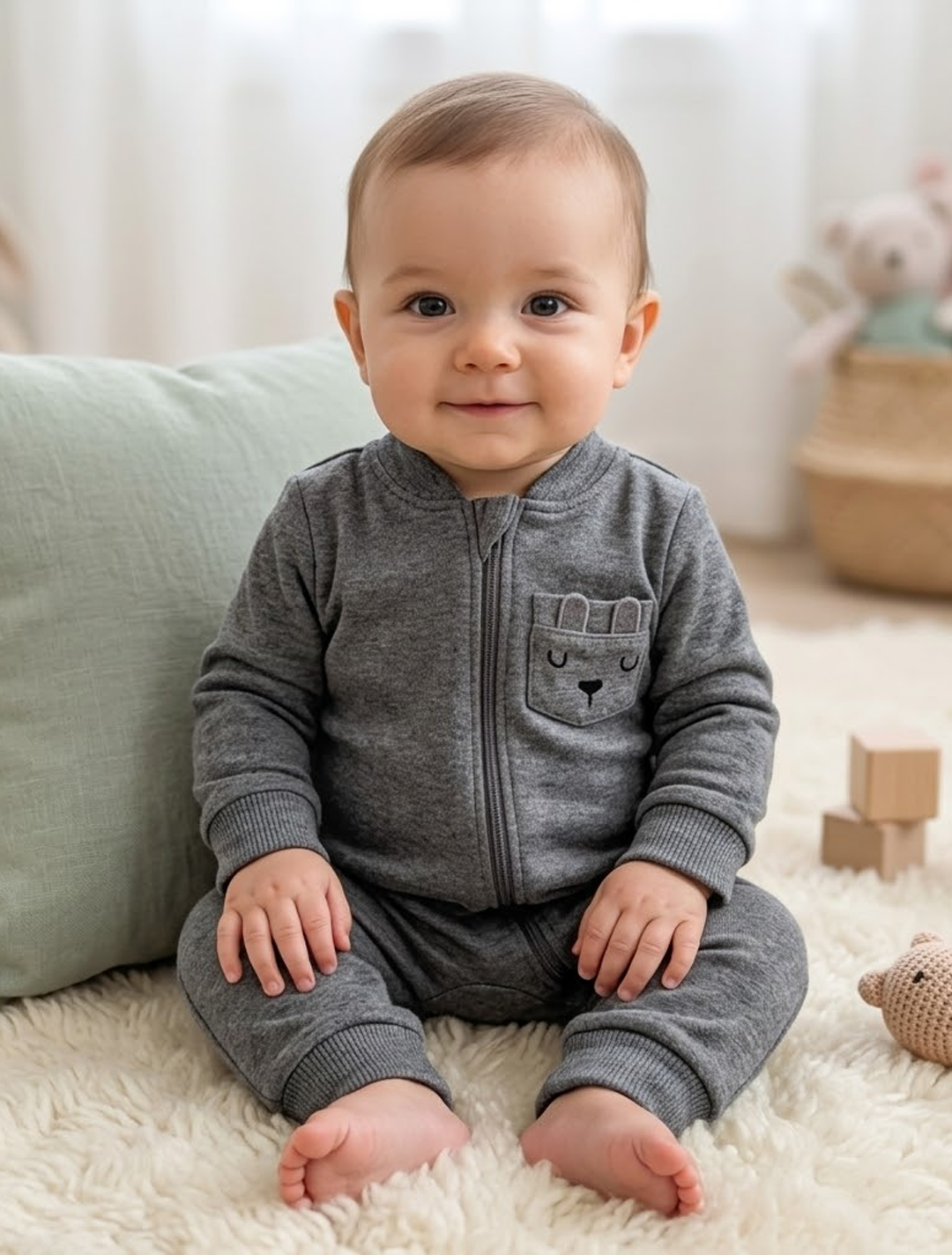 DARK GREY ZIPPER ROMPER