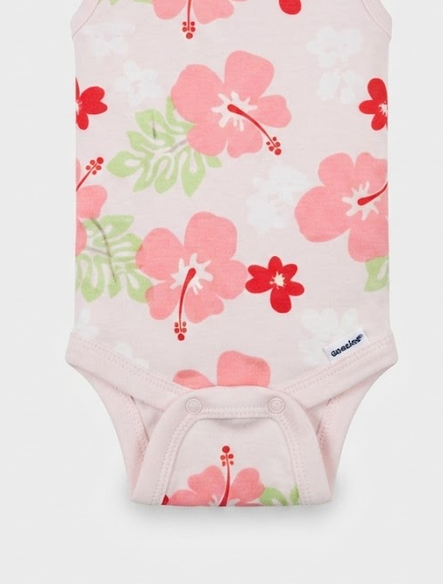 Pink floral girls onesie