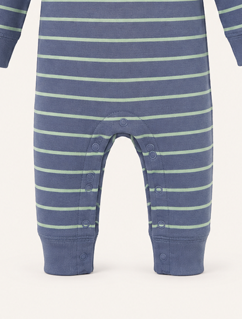Blue green striped romper