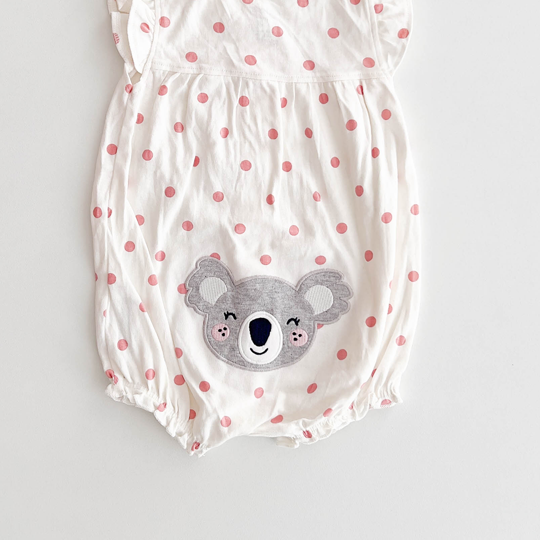 WHITE PINK POLKA DOTTED JUMPSUIT