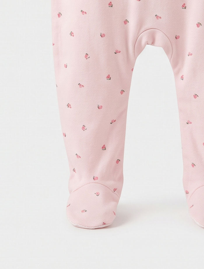 Pink floral printed sleepsuit