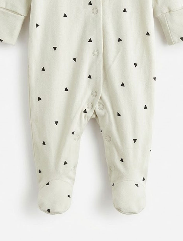 Black patterned button sleep suit
