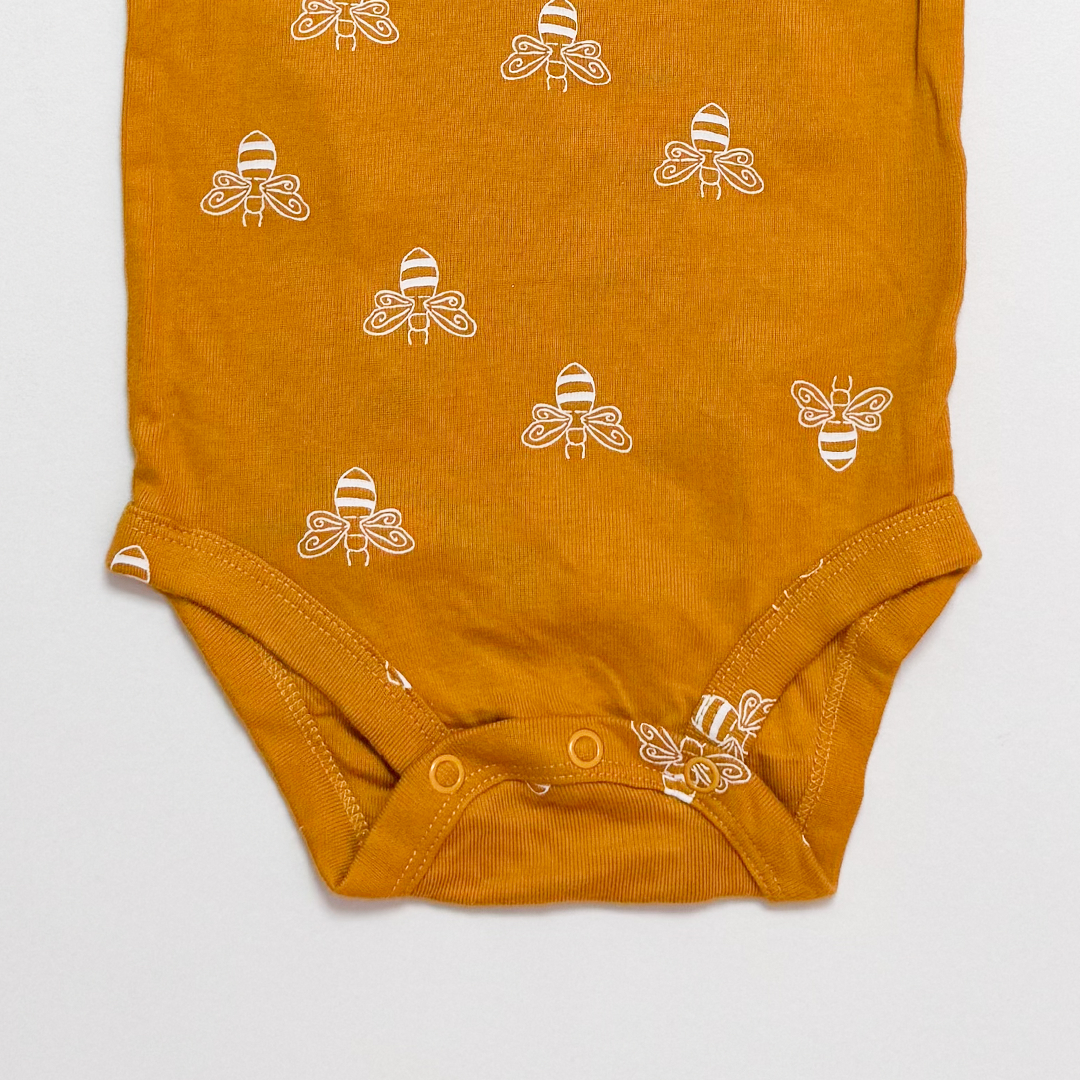 MUSTARD YELLOW BEE ONESIE