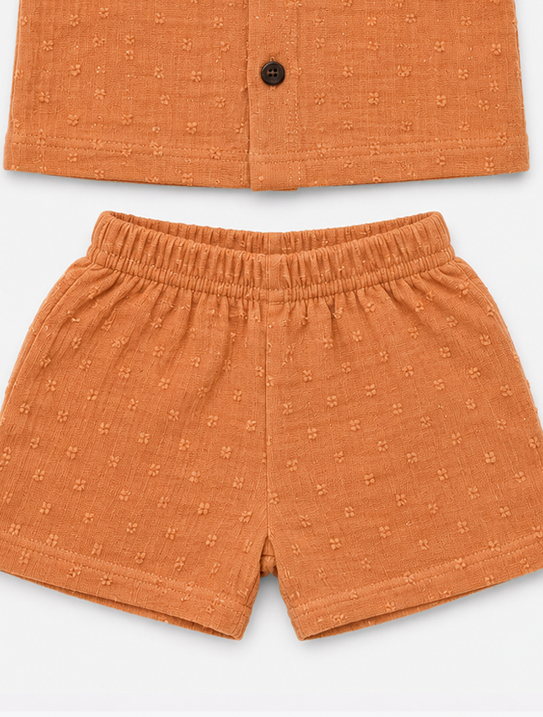 Textured Muslin Shirt & Shorts Co-ord Set – Mustard