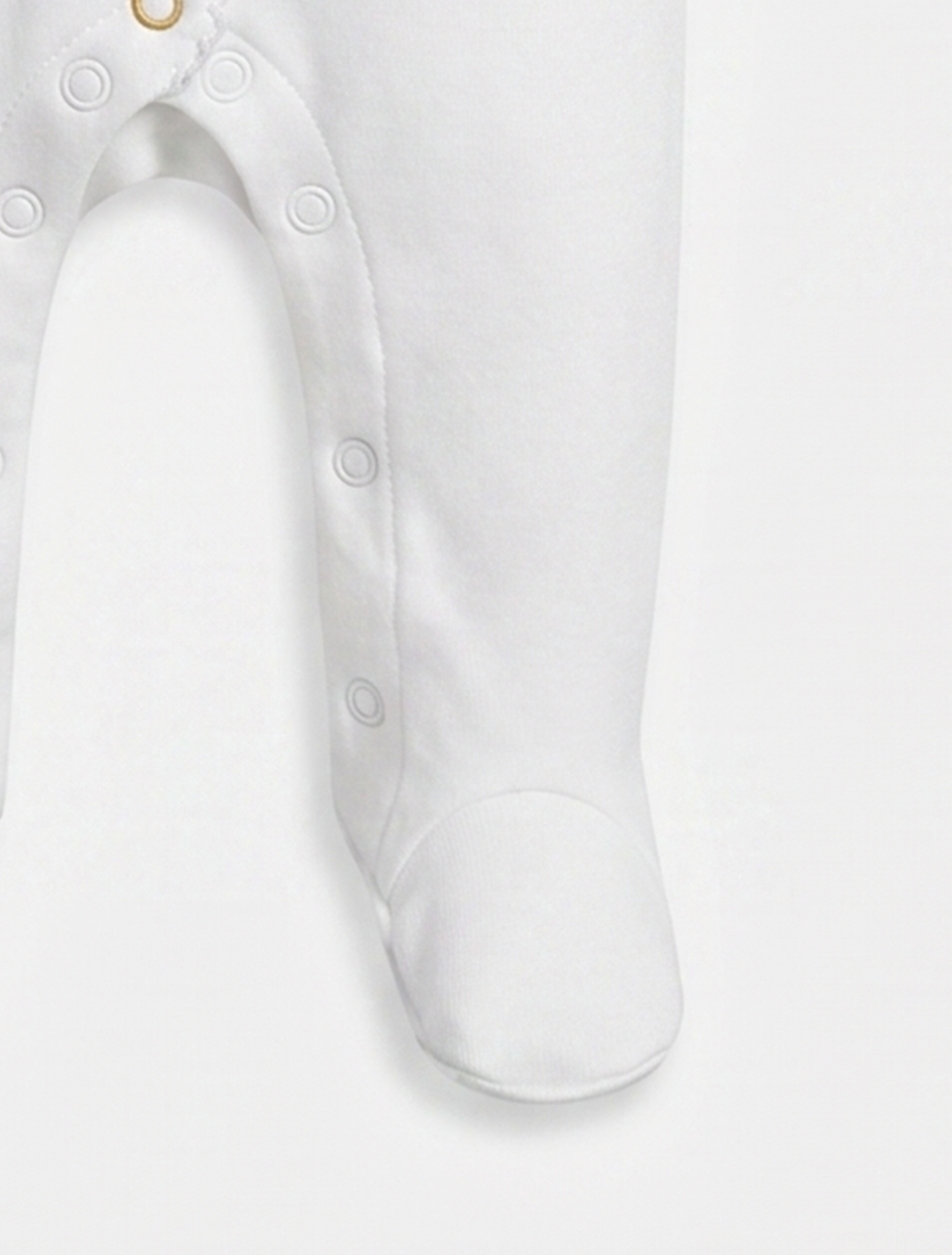 WHITE BUTTON ANIMAL SLEEPSUIT