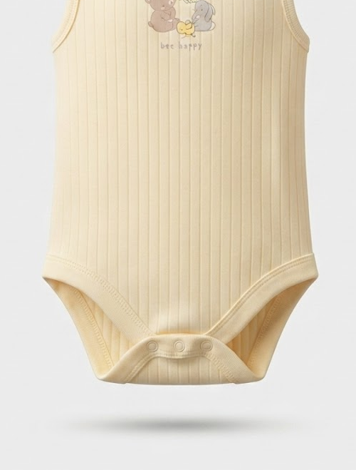 Butter yellow ribbed onesie