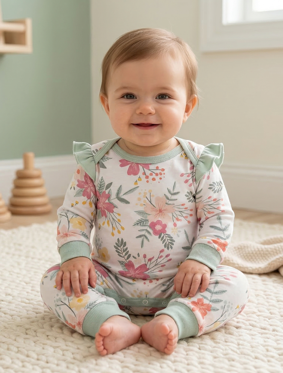PINK FLORAL PRINTED ROMPER