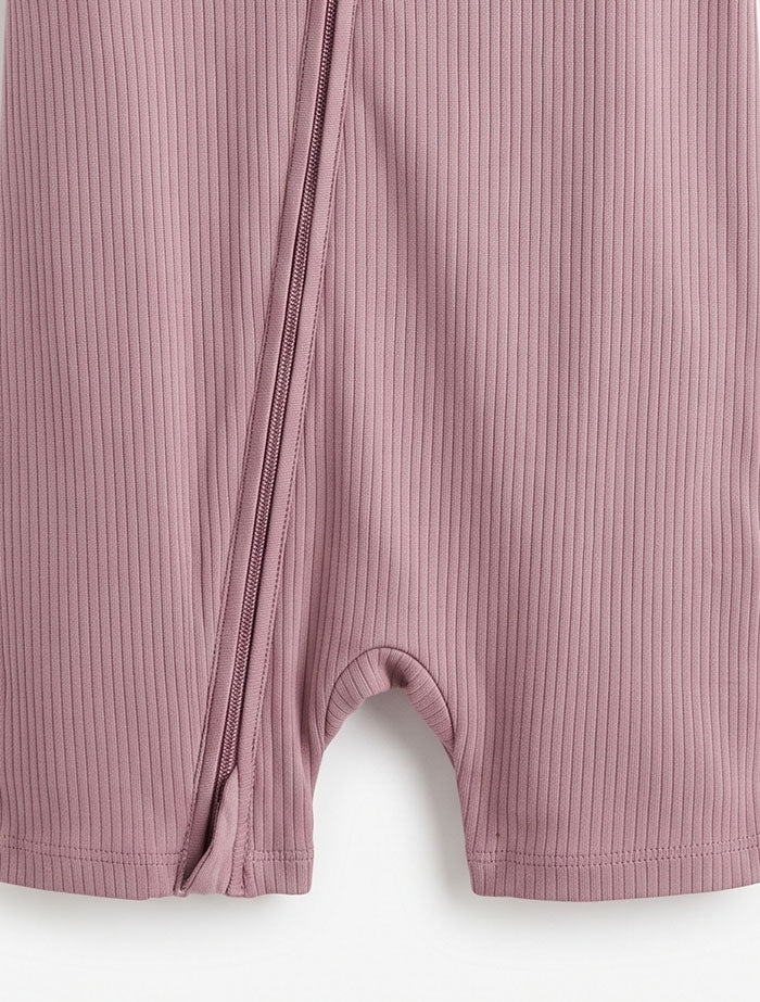 Grapes ribbed 2 way zipper jumpsuit