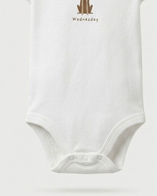 Wednesday printed onesie