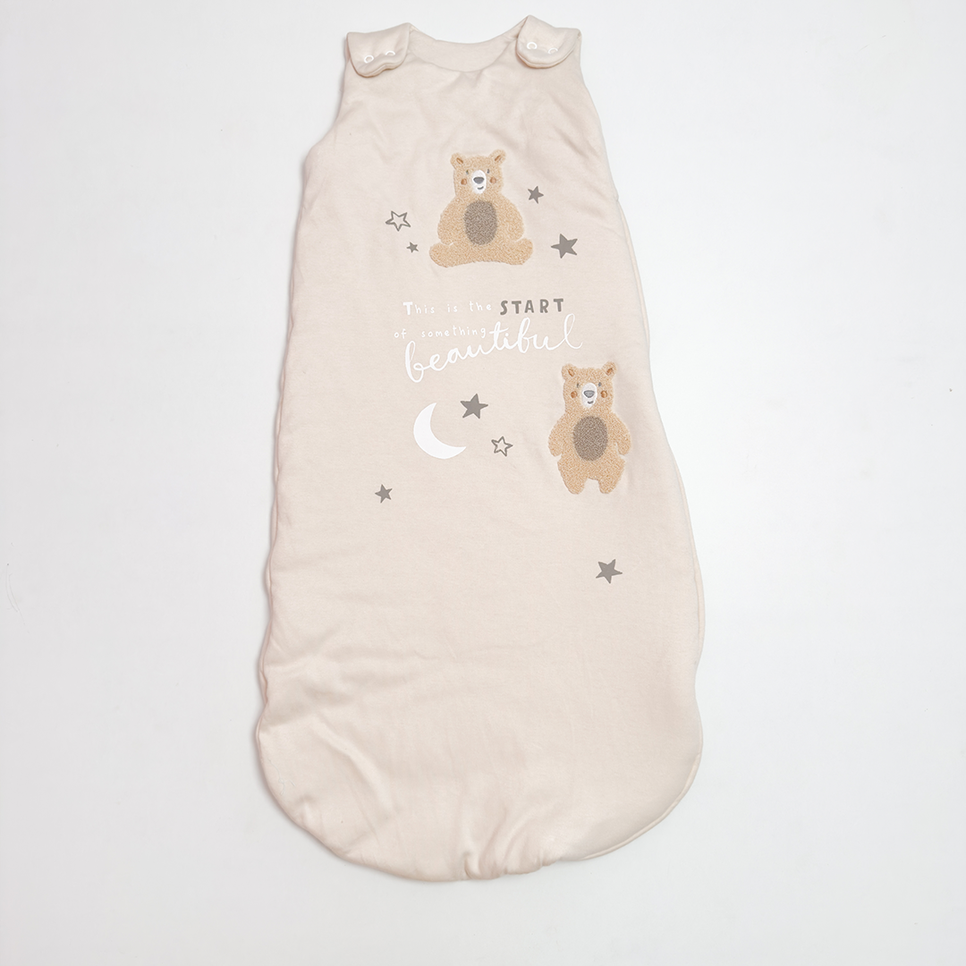 BEIGE BEAR PRINTED SLEEPING BAG