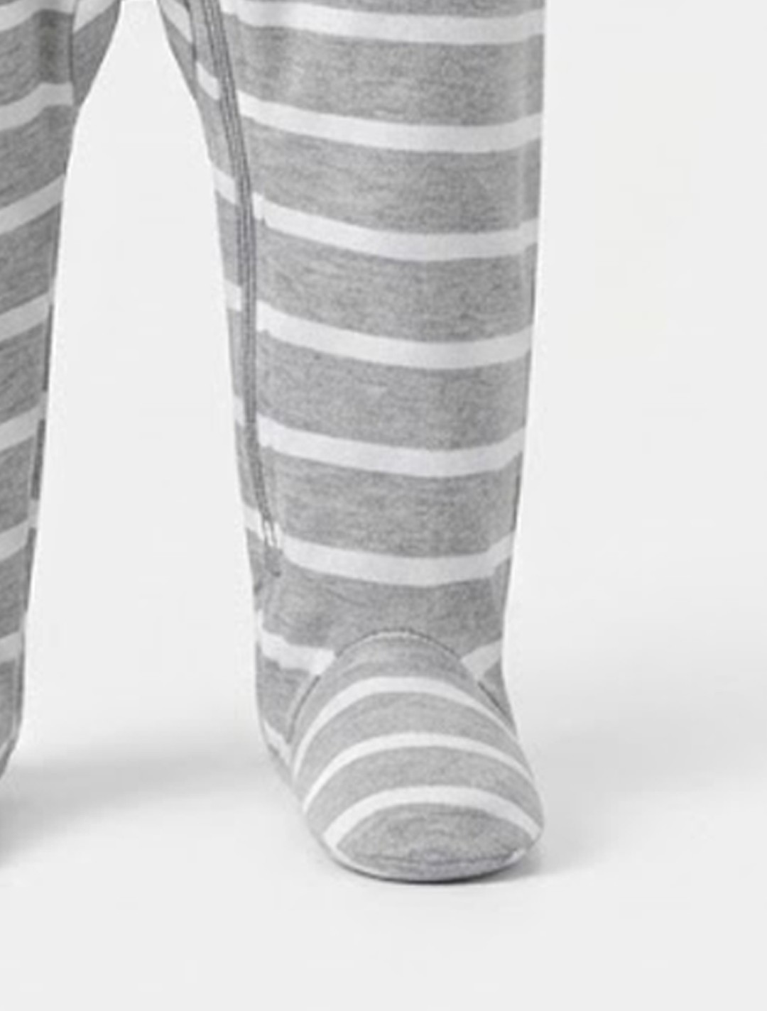 Grey striped zipper sleepsuit