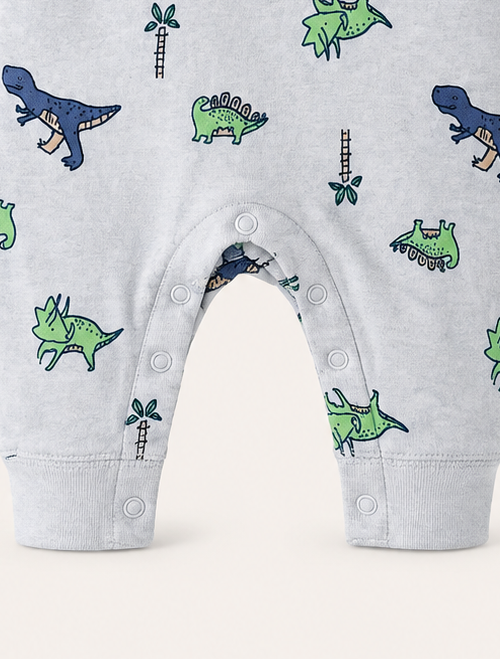 Blue dino printed romper