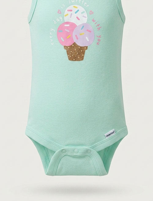 Green printed onesie