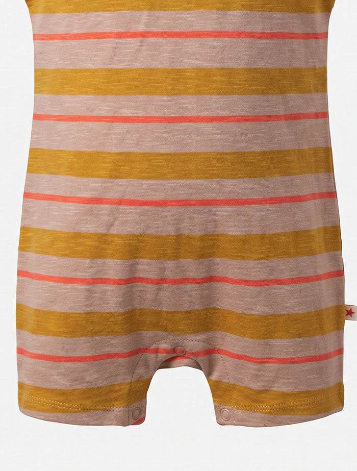 Yellow red stripes jumpsuit