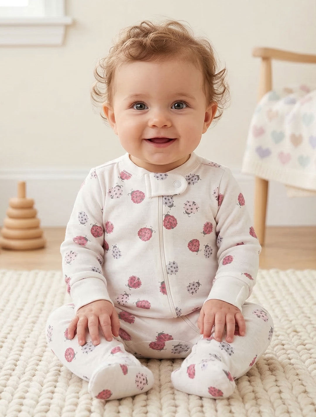 LADY BUG ZIPPER SLEEPSUIT
