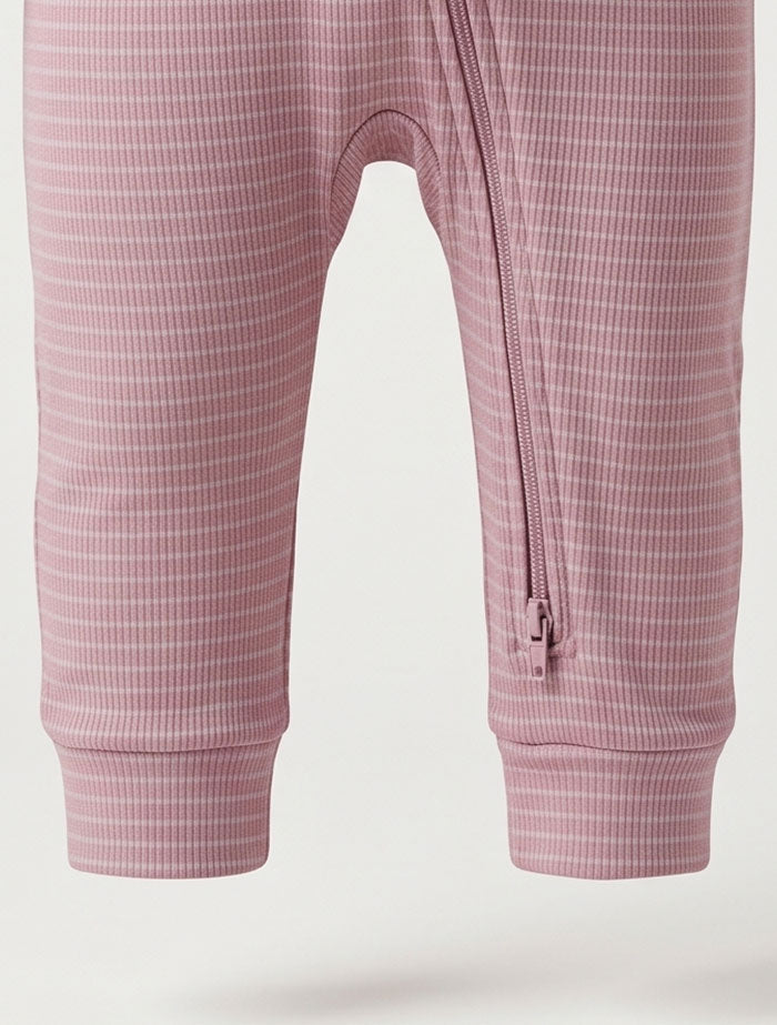 Light grape stripes viscous romper